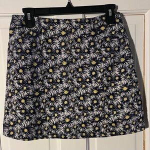 Lilly Pulitzer Vintage Black And Yellow Floral Mini Skirt Women’s Size 8